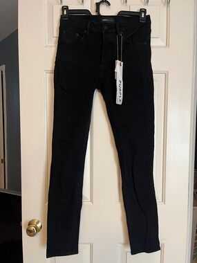 PURPLE Men's Black Skinny Jeans - Clean Slim Fit